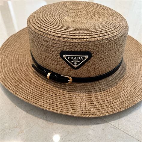 prada straw hat|prada denim bucket hat.